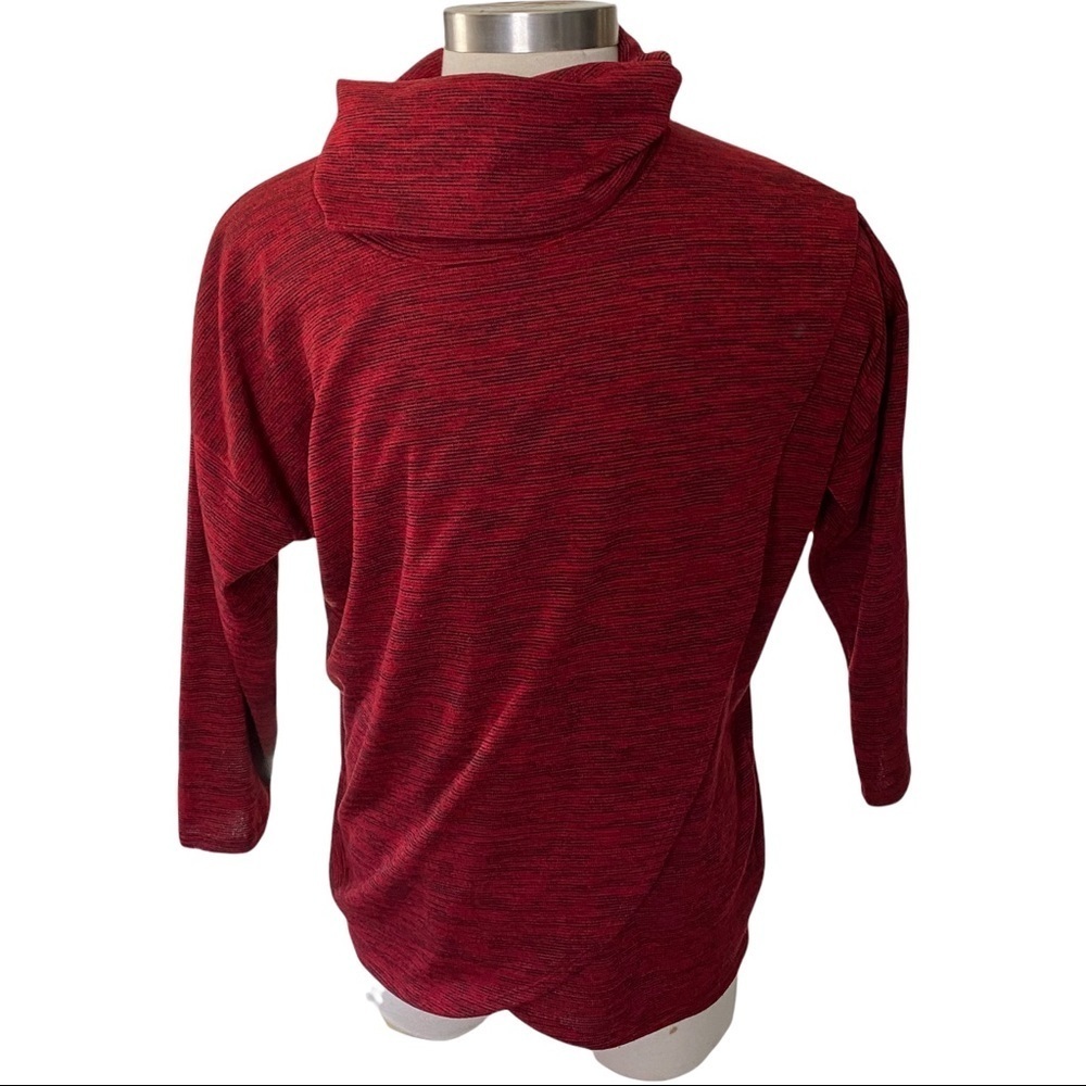 Nally & Millie Red Black Melange Cowl Neck Wrap XL